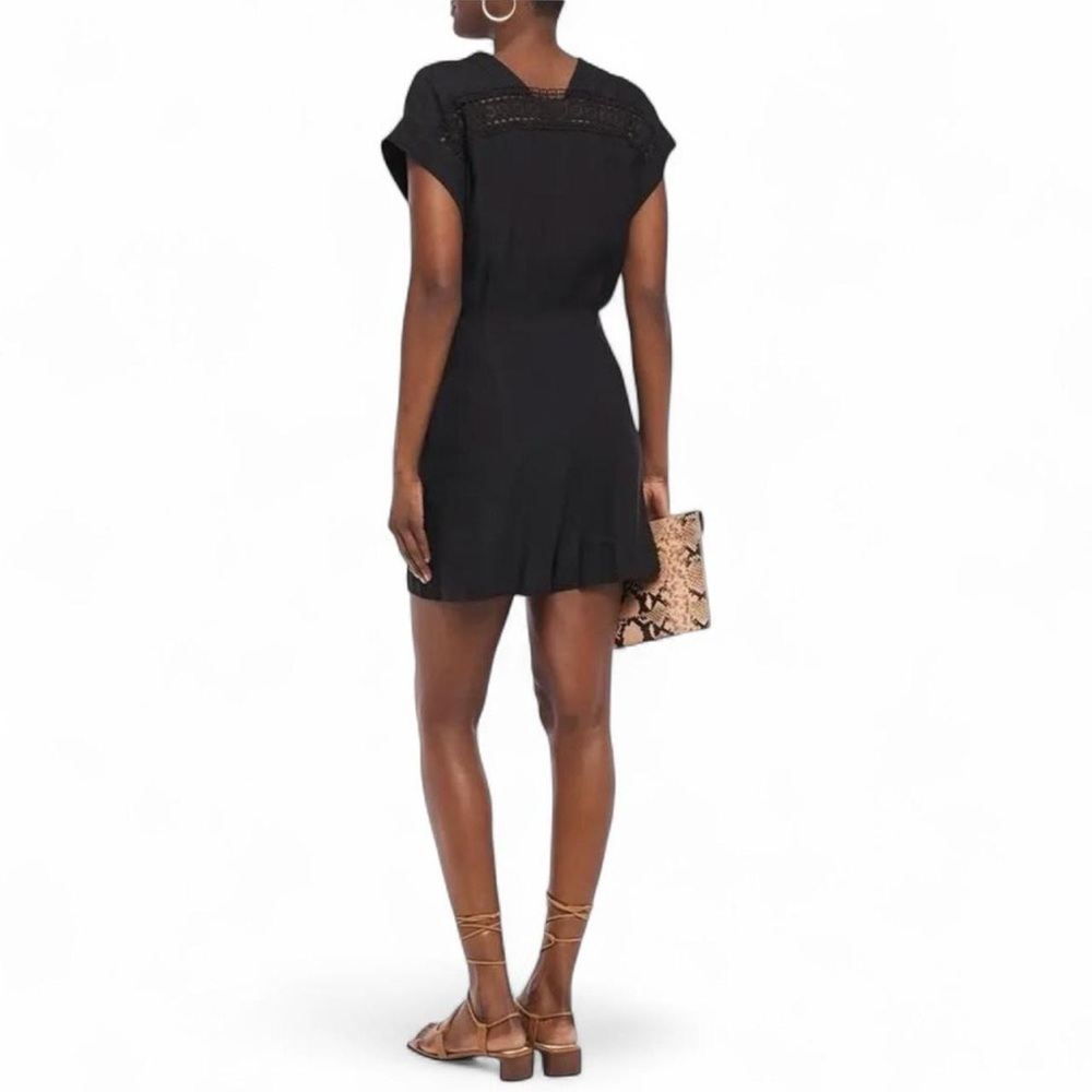 Sandro nyane guipure lace trimmed twill playsuit romper black S summer - Picture 2 of 13